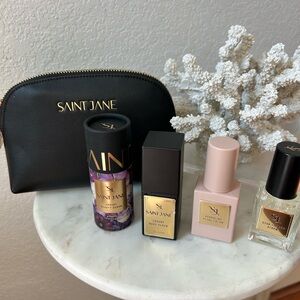 Saint Jane Luxury Skincare Travel Serum Set - Black and Gold Pouch